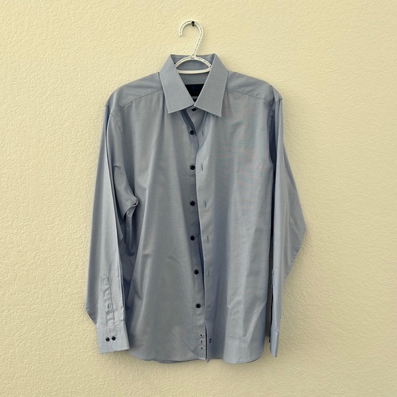 David Donahue Gray Dress Shirt Formal Cotton - Picture 1 of 3